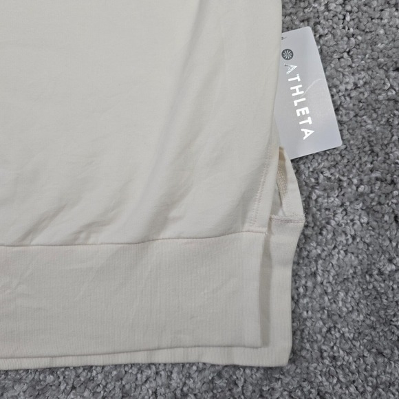Athleta Retroterry Sweatshirt Womens 3X Cream Sleeveless V-Neck Shirt Active - Picture 2 of 11